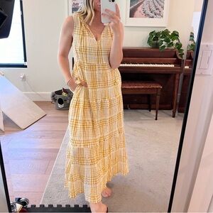 Max Studio Yellow Gingham Sleeveless Maxi Dress – Size Small